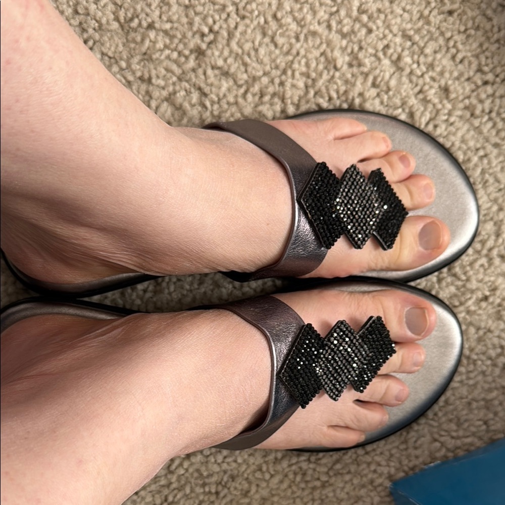 Stylish Black and Silver Sandals